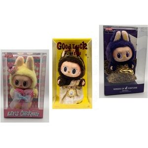 Pop Mart Exclusive Labubu Bundle Checkmate Wings of Fortune and Good Luck to you